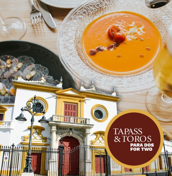 maestranza de sevilla y tapas en un restaurante
